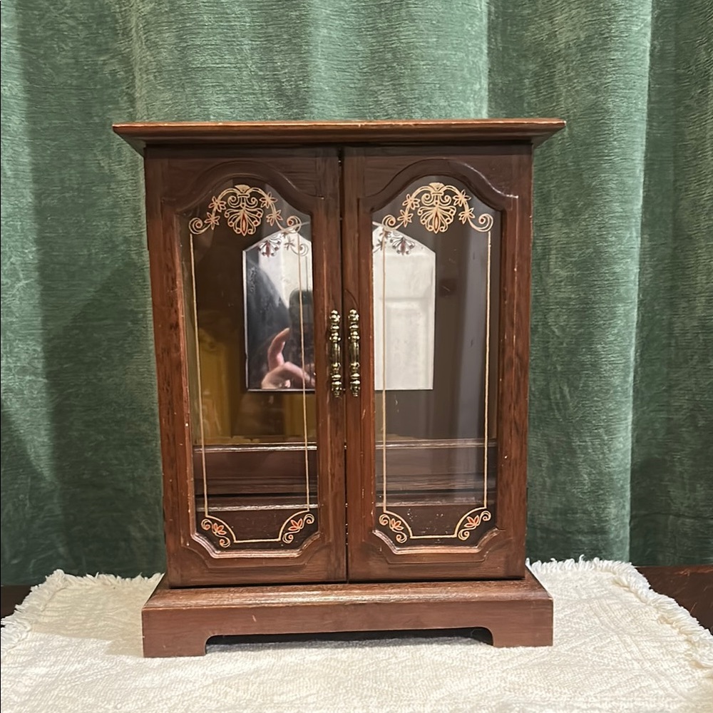 Ornate Vintage Jewelry Cabinet and Music Box